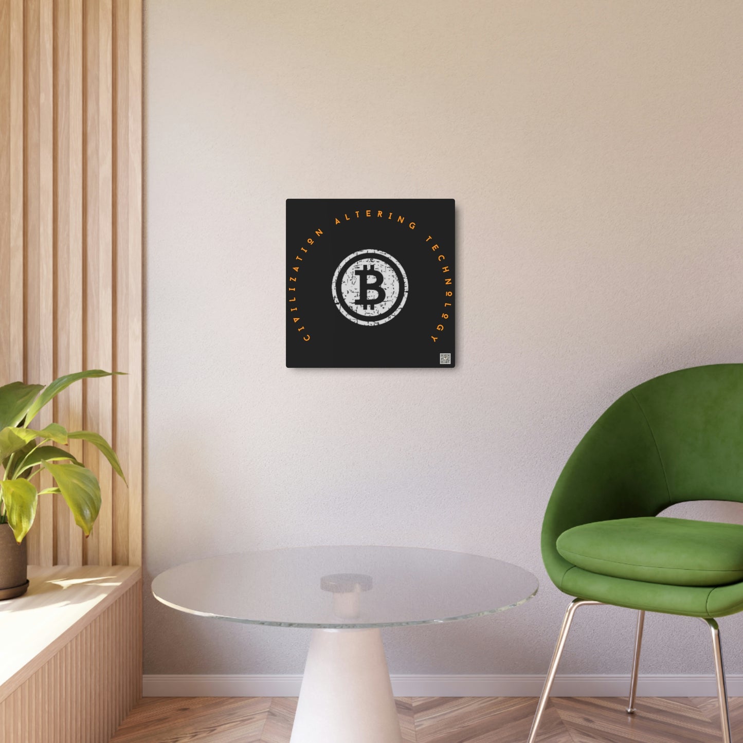 Bitcoin LYFE Civilization Altering Metal Art Sign