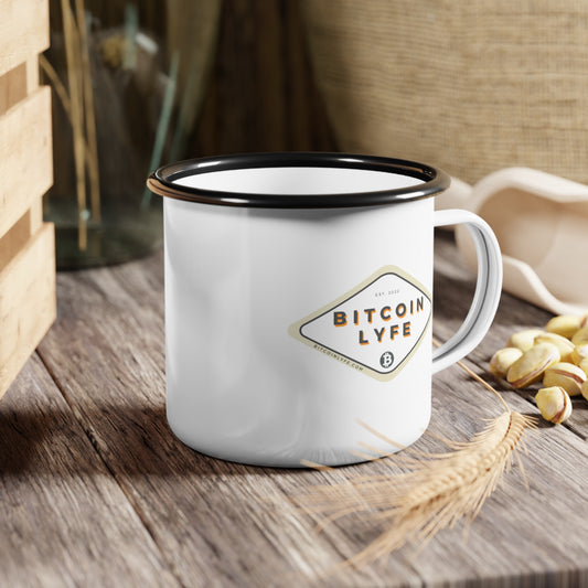 Bitcoin LYFE (Transparent) Enameled Steel Mug