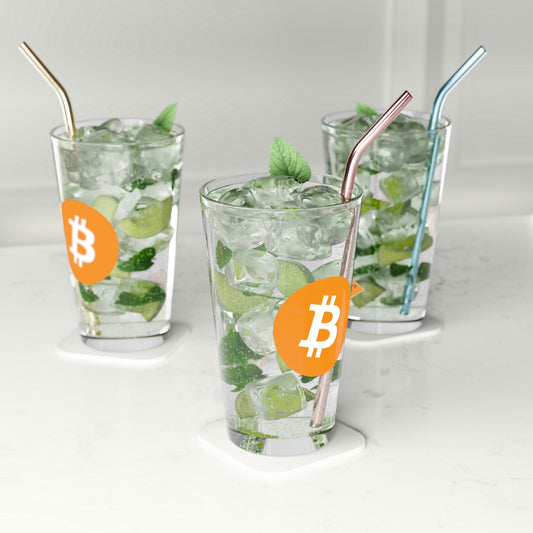 Bitcoin Pint Glass, BTC2