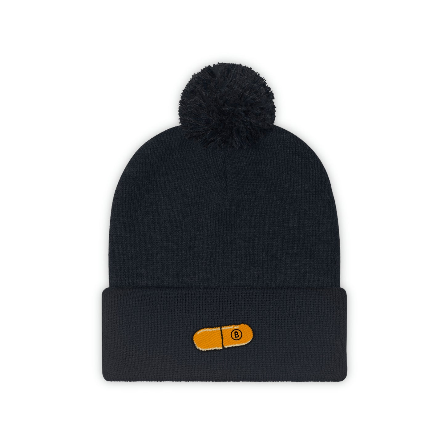 Orange Pill #2 Pom Pom Beanie