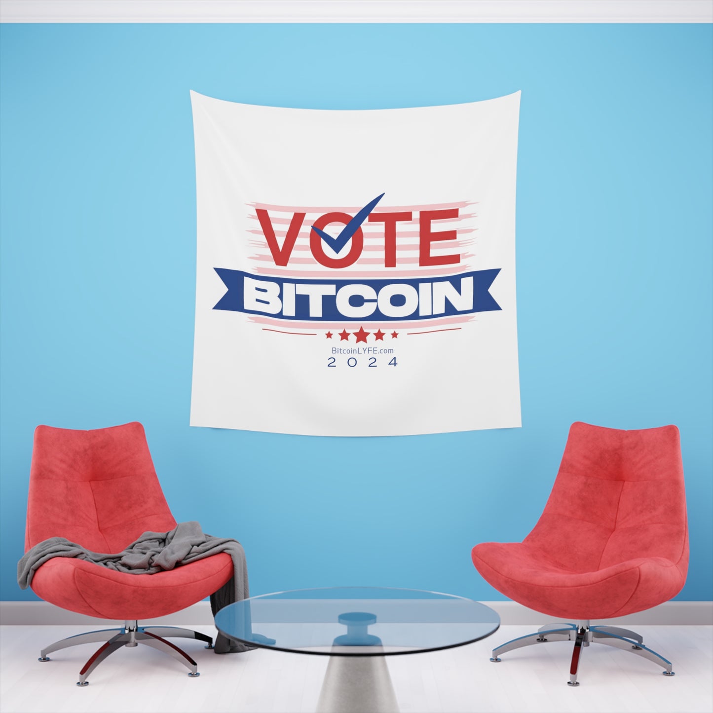 Vote Bitcoin Printed Wall Tapestry