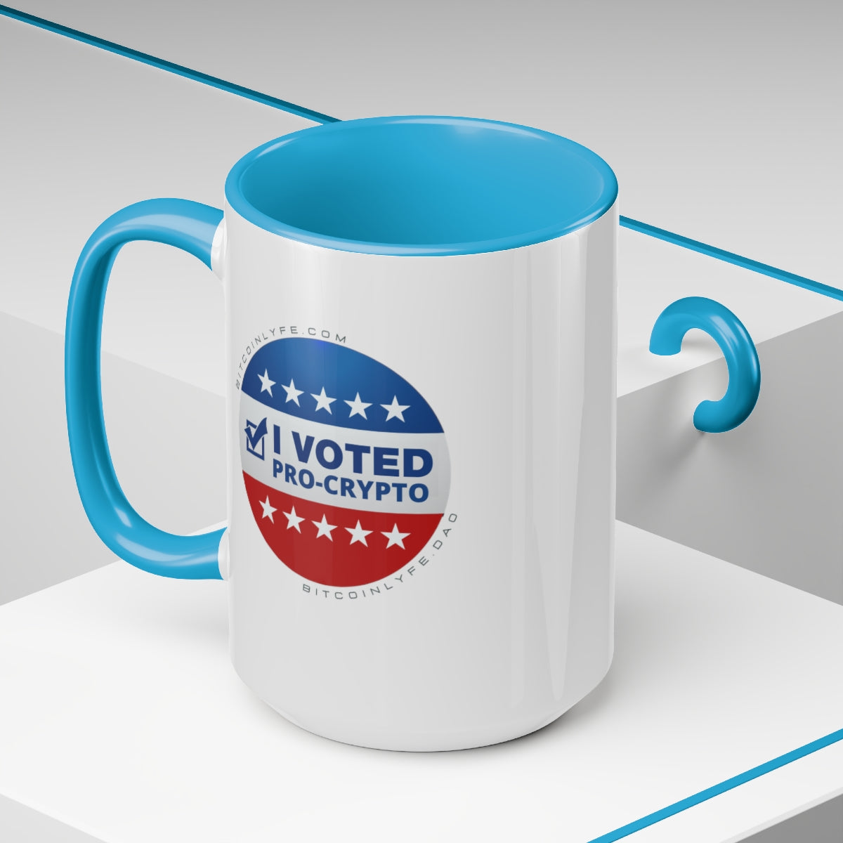 I Voted Pro-Crypto Mug, 15oz