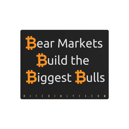 Bitcoin LYFE Bear Market Bulls Metal Art Sign