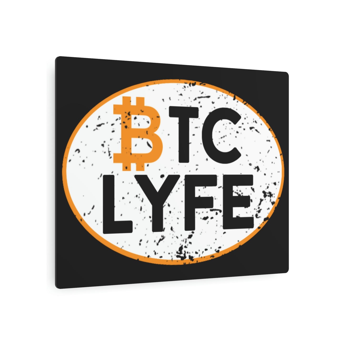 Bitcoin LYFE Oval Metal Art Sign