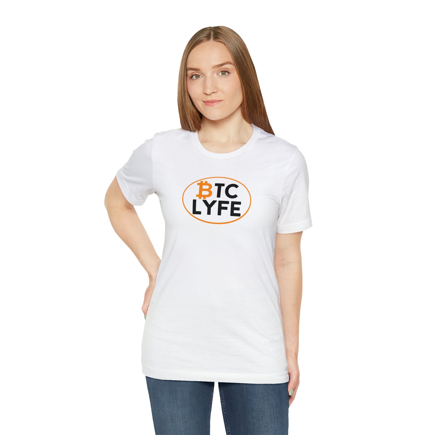 Bitcoin LYFE (Oval) Short Sleeve T-Shirt