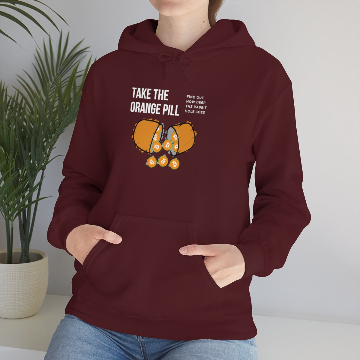 Rabbit Hole Orange Pill Hooded Sweatshirt