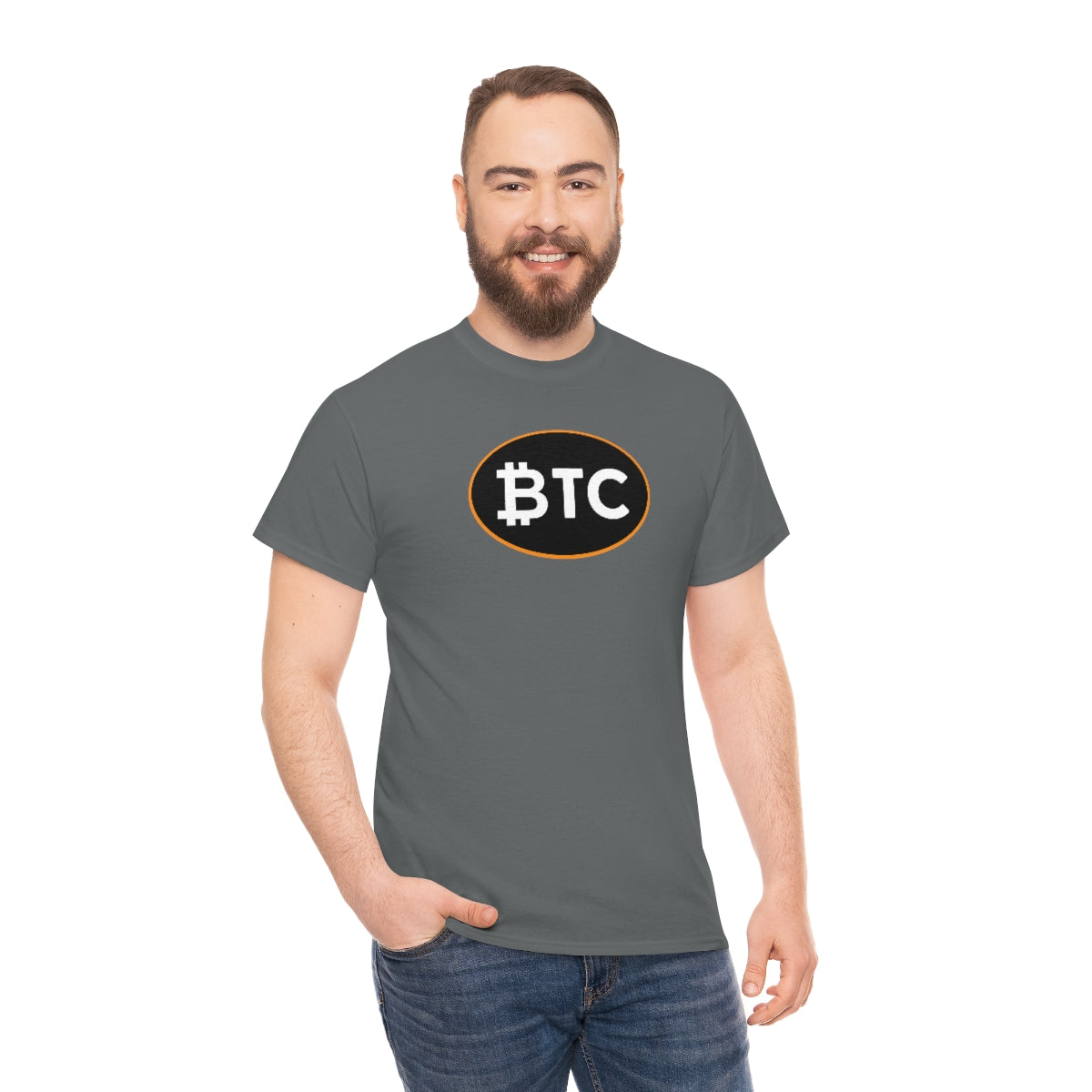 BTC Oval #4 Cotton T-Shirt, Blackout Version