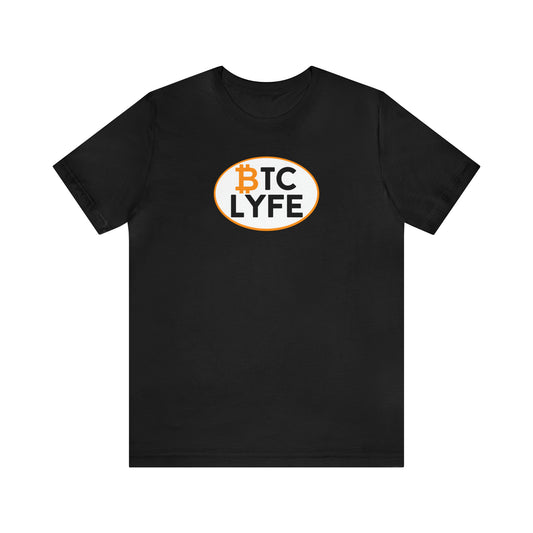 Bitcoin LYFE (Oval) Short Sleeve T-Shirt