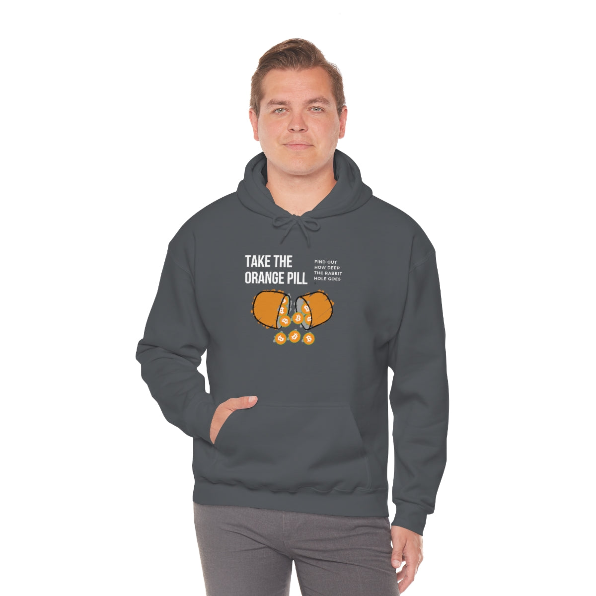 Rabbit Hole Orange Pill Hooded Sweatshirt