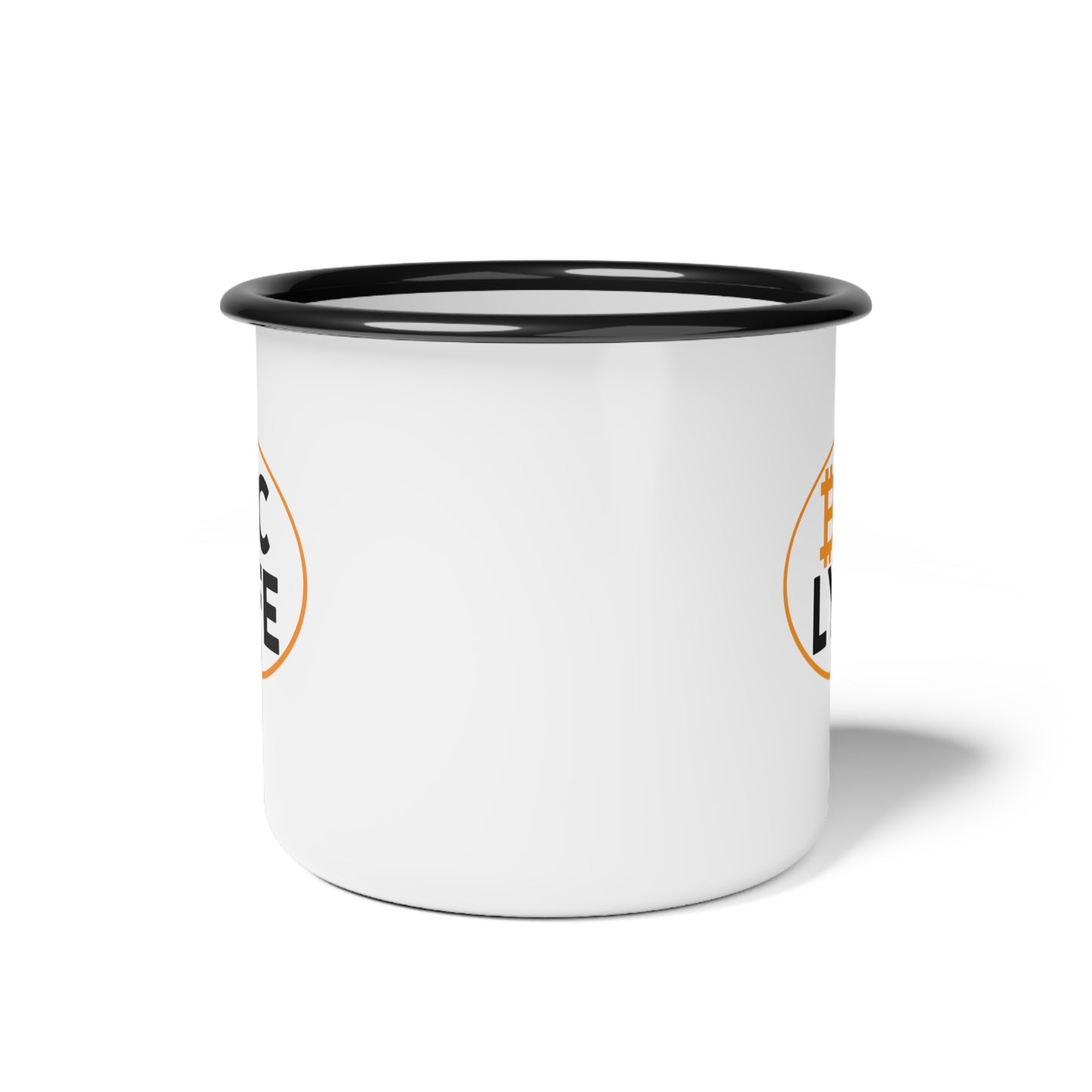 Bitcoin LYFE (Oval) Enameled Steel Mug