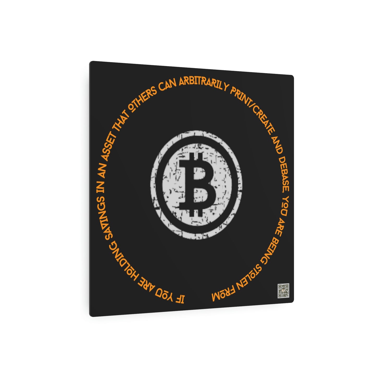 Bitcoin LYFE Debase Metal Art Sign