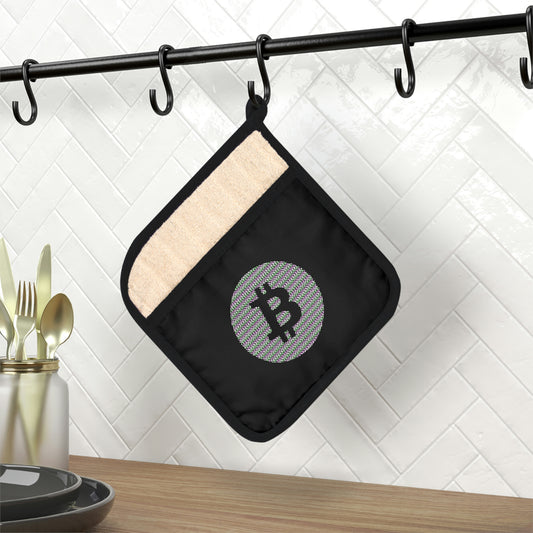 Bitcoin Pot Holder with Pocket, BTC6