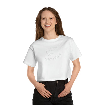 BTC Market Cap Size Matters Women's Champion Cropped T-Shirt