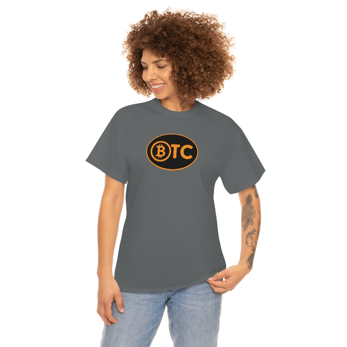 BTC Oval #5 Cotton T-Shirt, Blackout Version