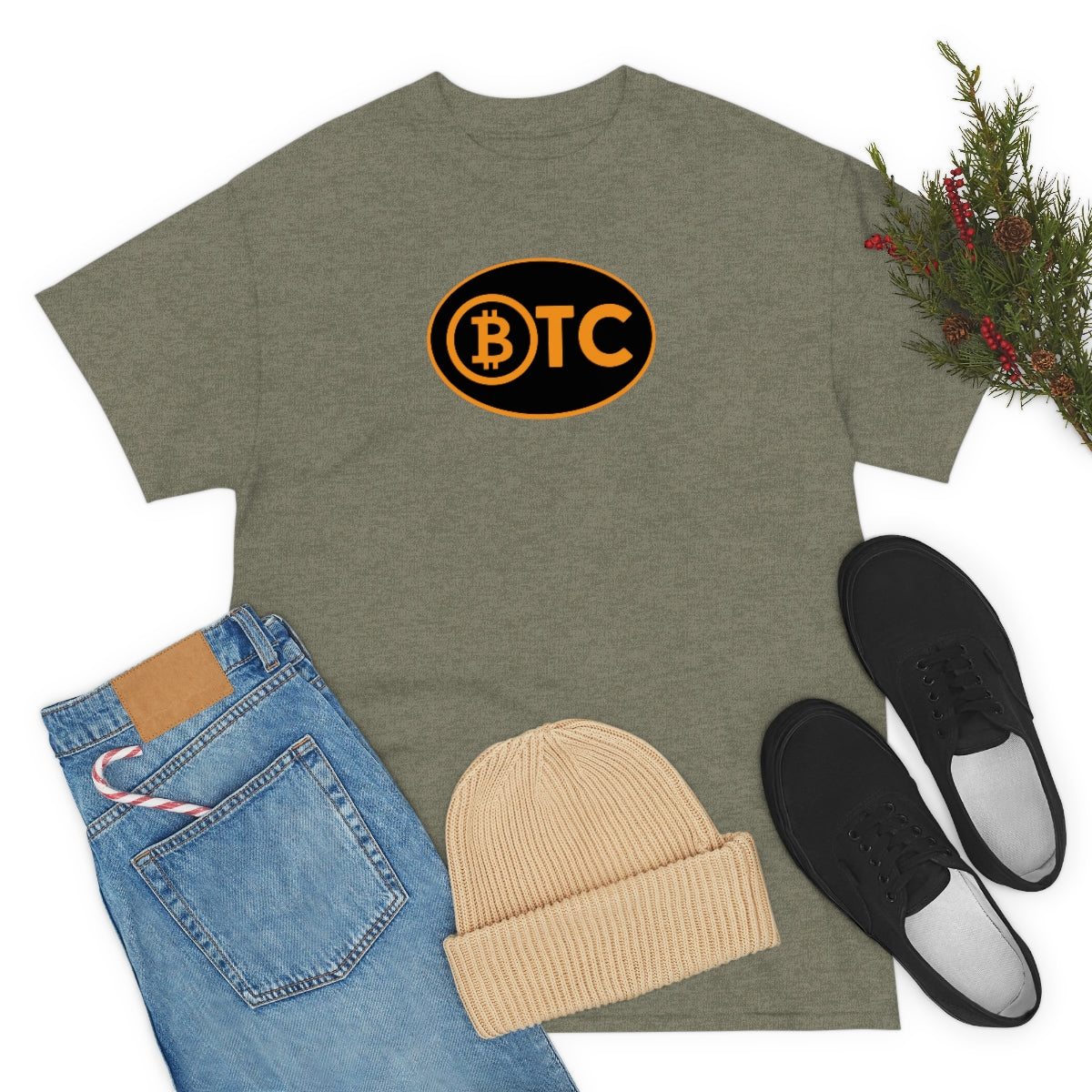 BTC Oval #5 Cotton T-Shirt, Blackout Version