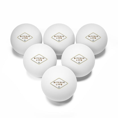 Bitcoin LYFE (Transparent) Ping Pong Balls, 6 pcs