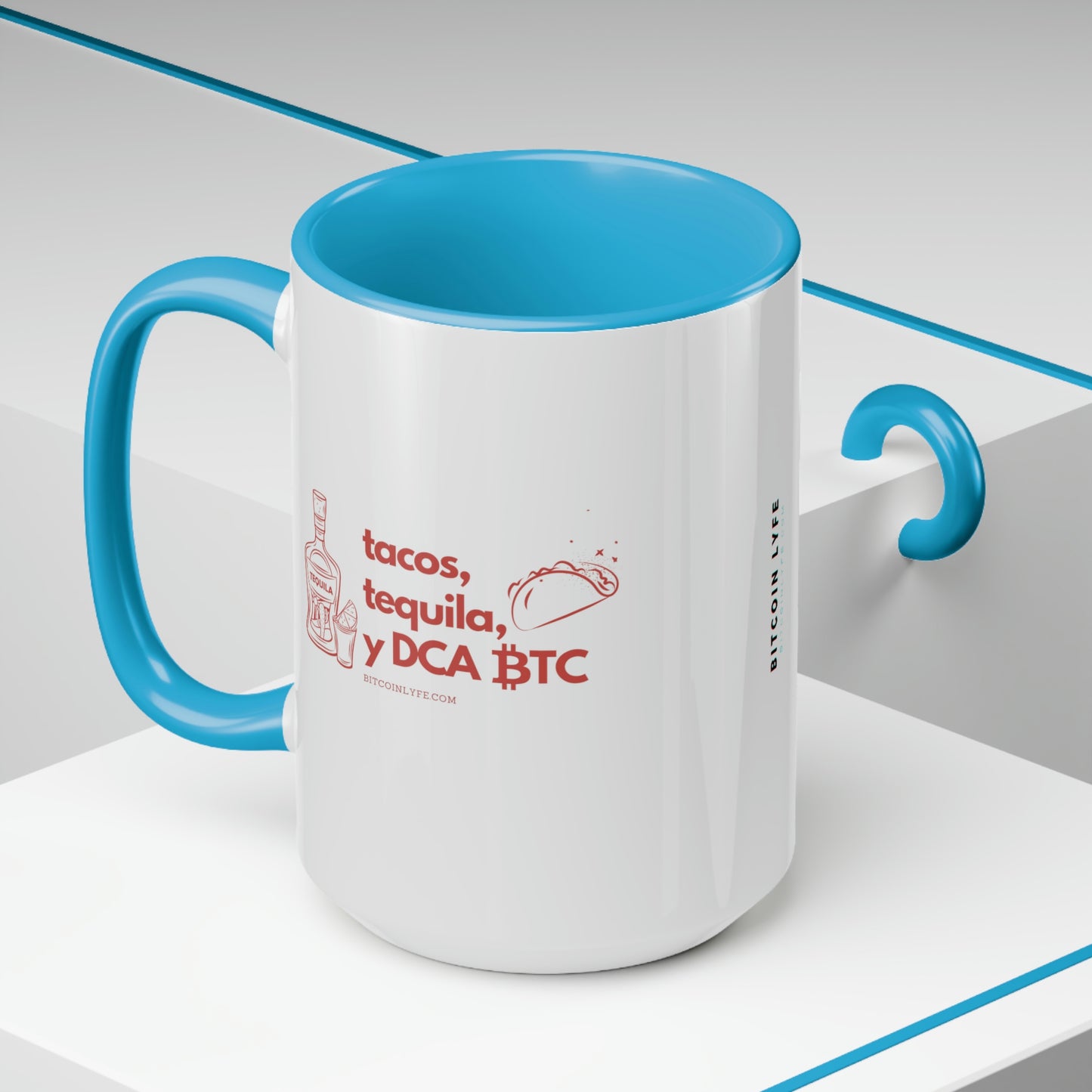 Tacos, Tequila, and DCA BTC Mug, 15oz