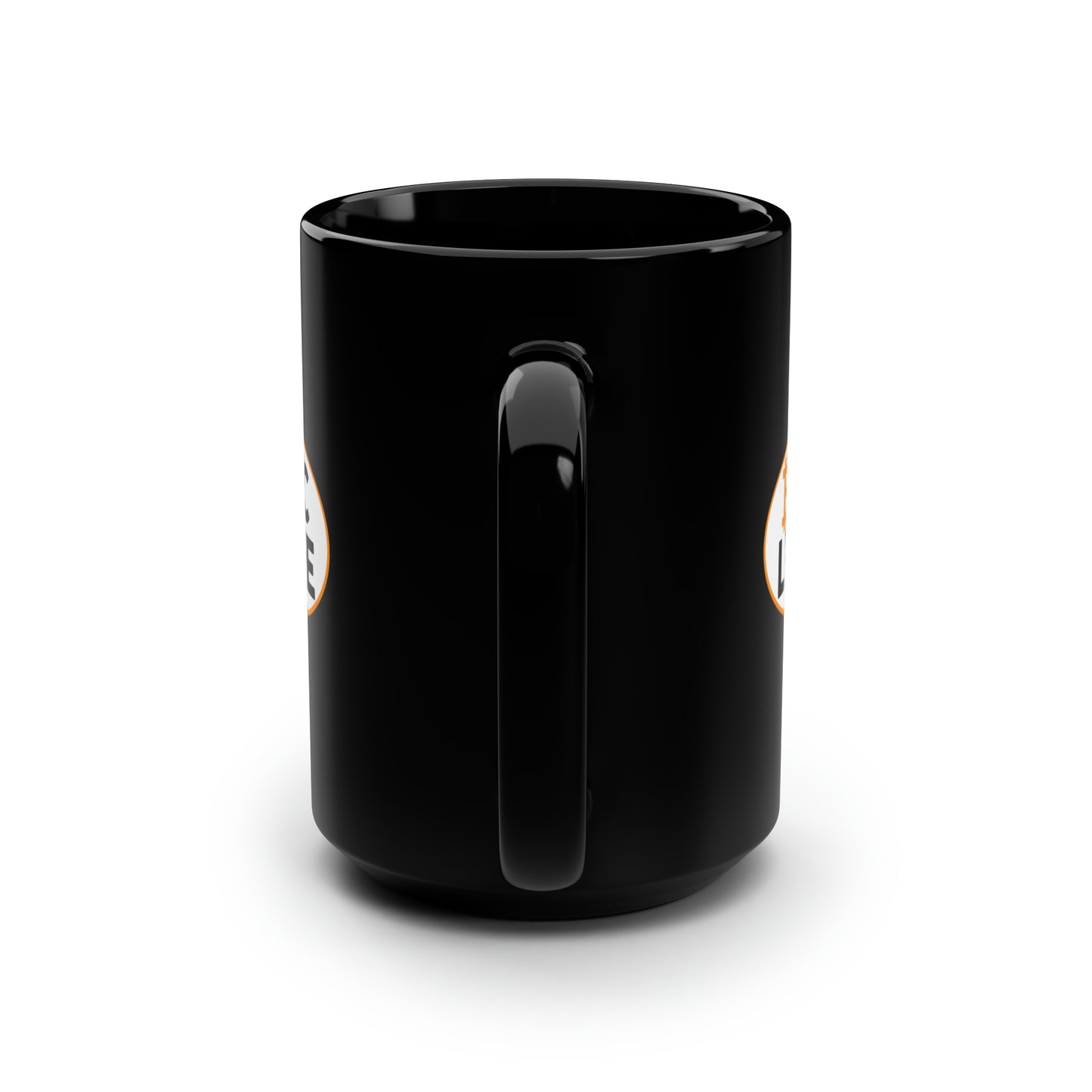 Bitcoin LYFE (Oval) Black Mug, 15oz