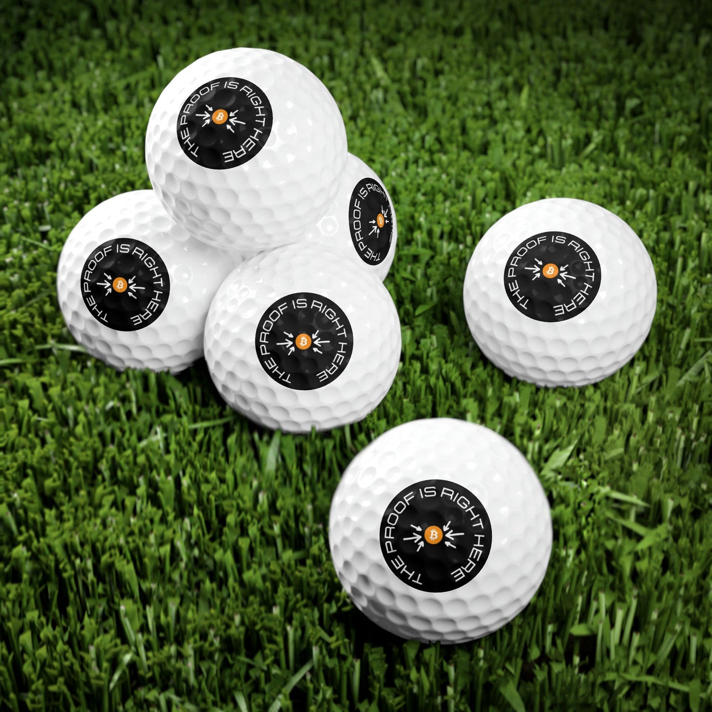 Bitcoin Proof Golf Balls, 6pcs