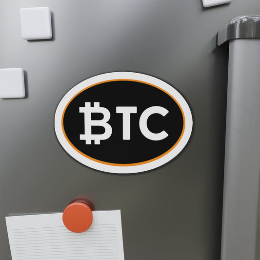 BTC Oval #4 Magnet, Blackout Version