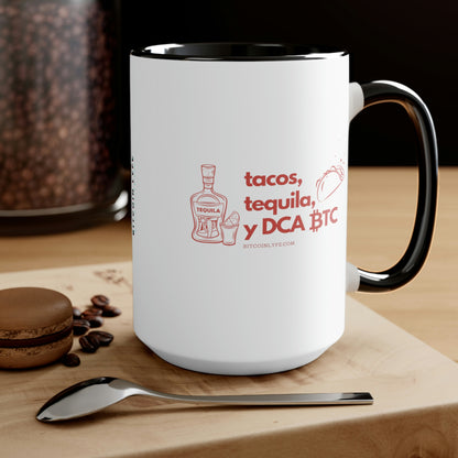 Tacos, Tequila, and DCA BTC Mug, 15oz