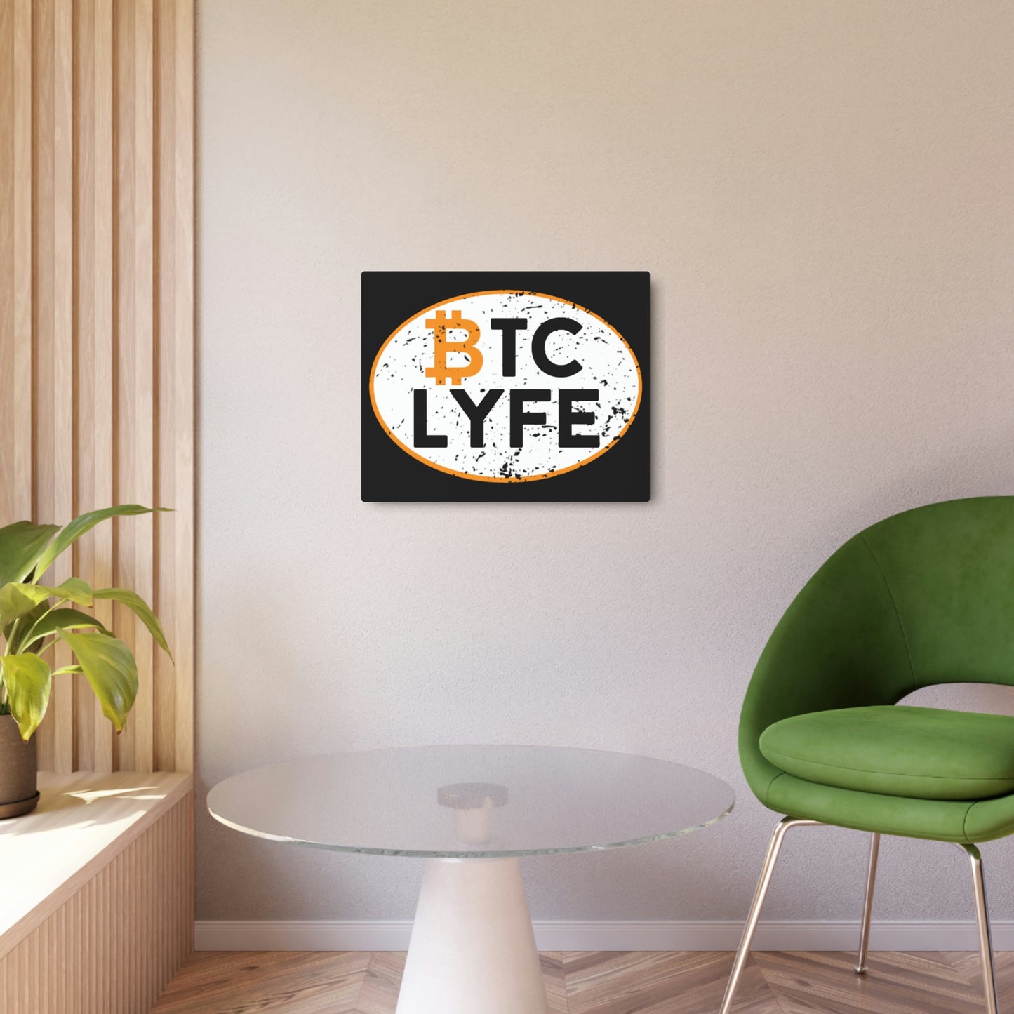 Bitcoin LYFE Oval Metal Art Sign