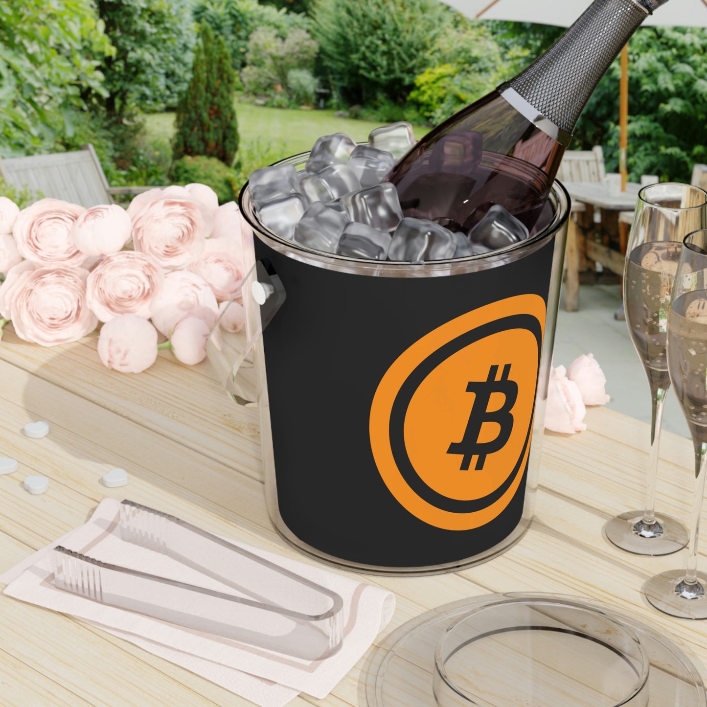 Bitcoin Ice Bucket with Tongs, BTC5