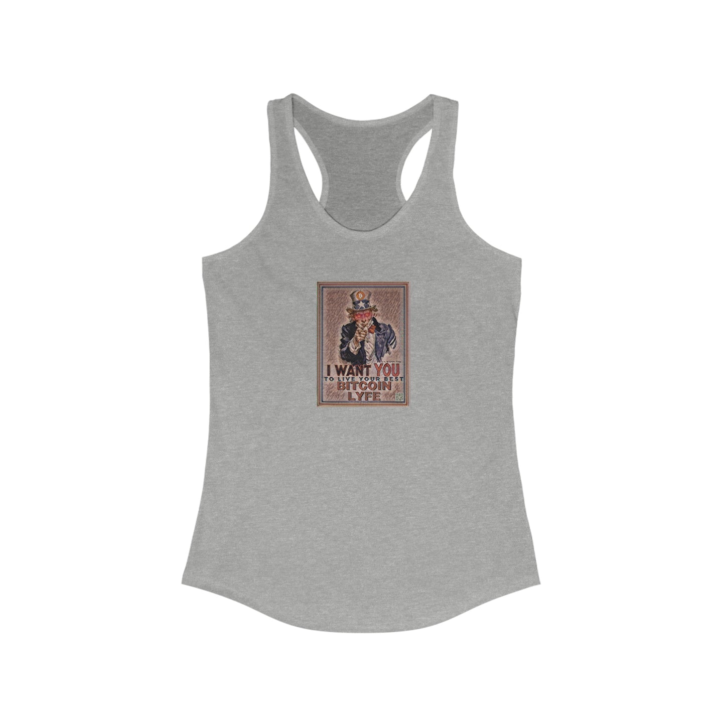 Bitcoin LYFE Uncle Sam Women's Racerback Tank