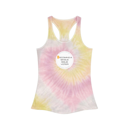 Becoming a Single Issue Voter Tie Dye Racerback Tank Top 2