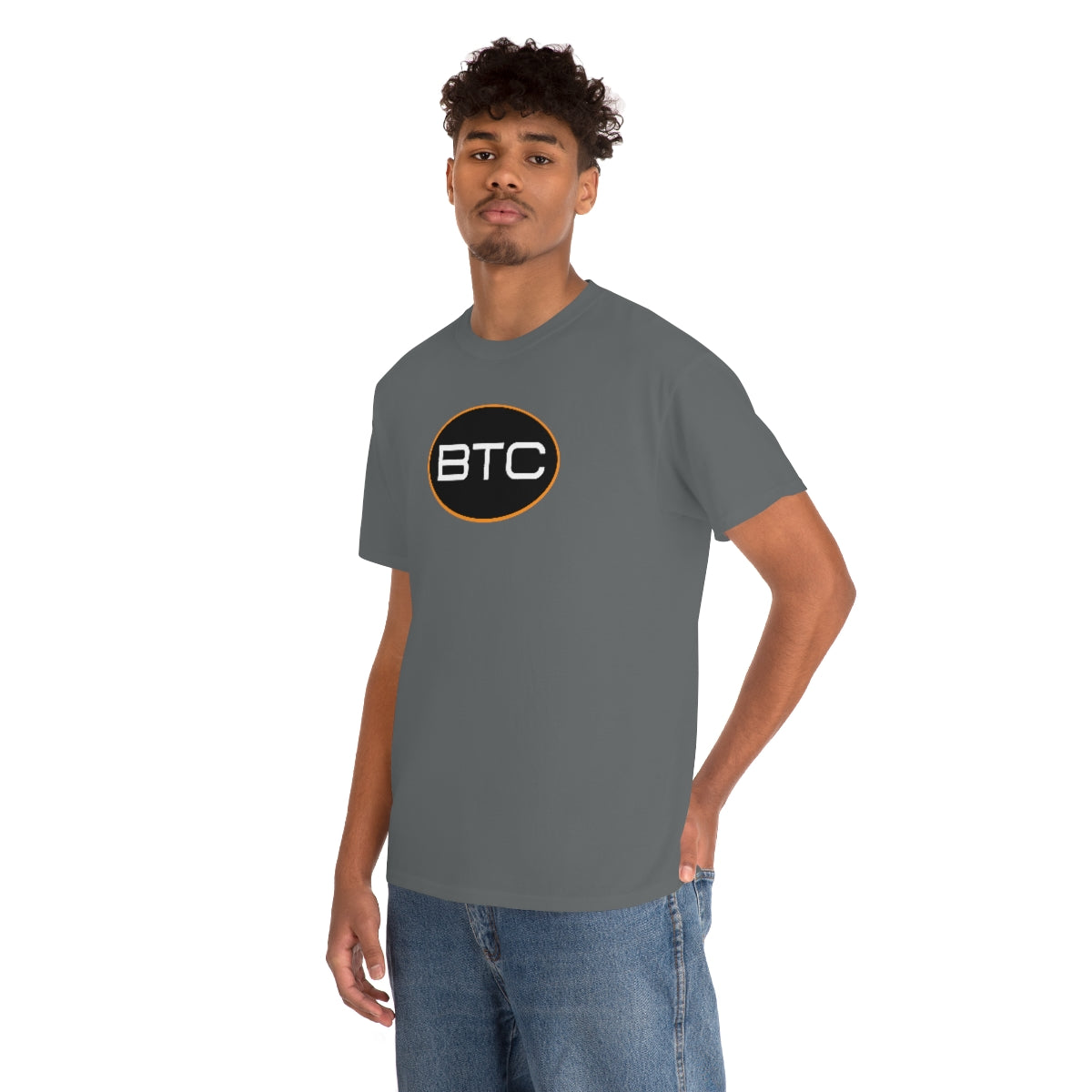 BTC Oval #1 Cotton T-Shirt, Blackout Version