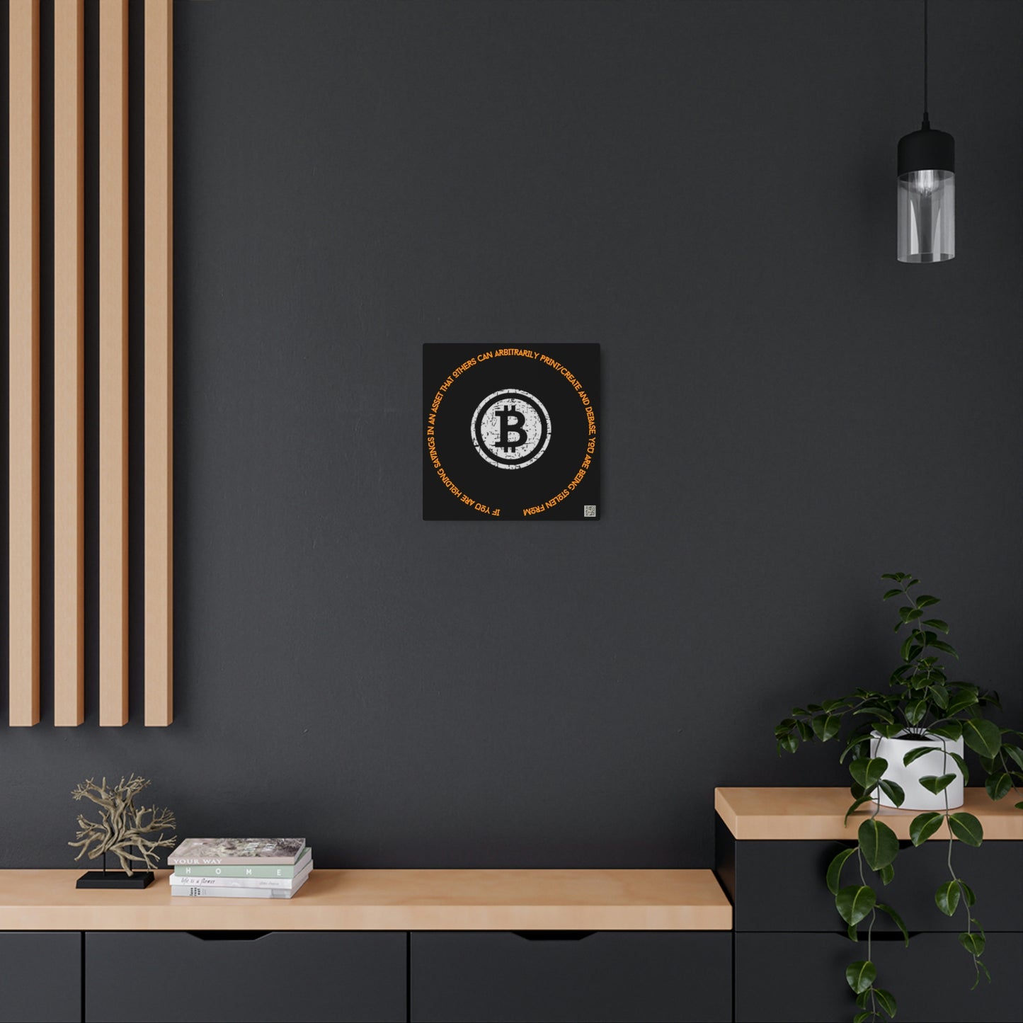 Bitcoin LYFE Debase Metal Art Sign