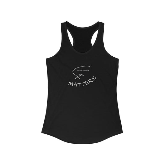 Bitcoin LYFE BTC Market Cap Size Matters Racerback Tank