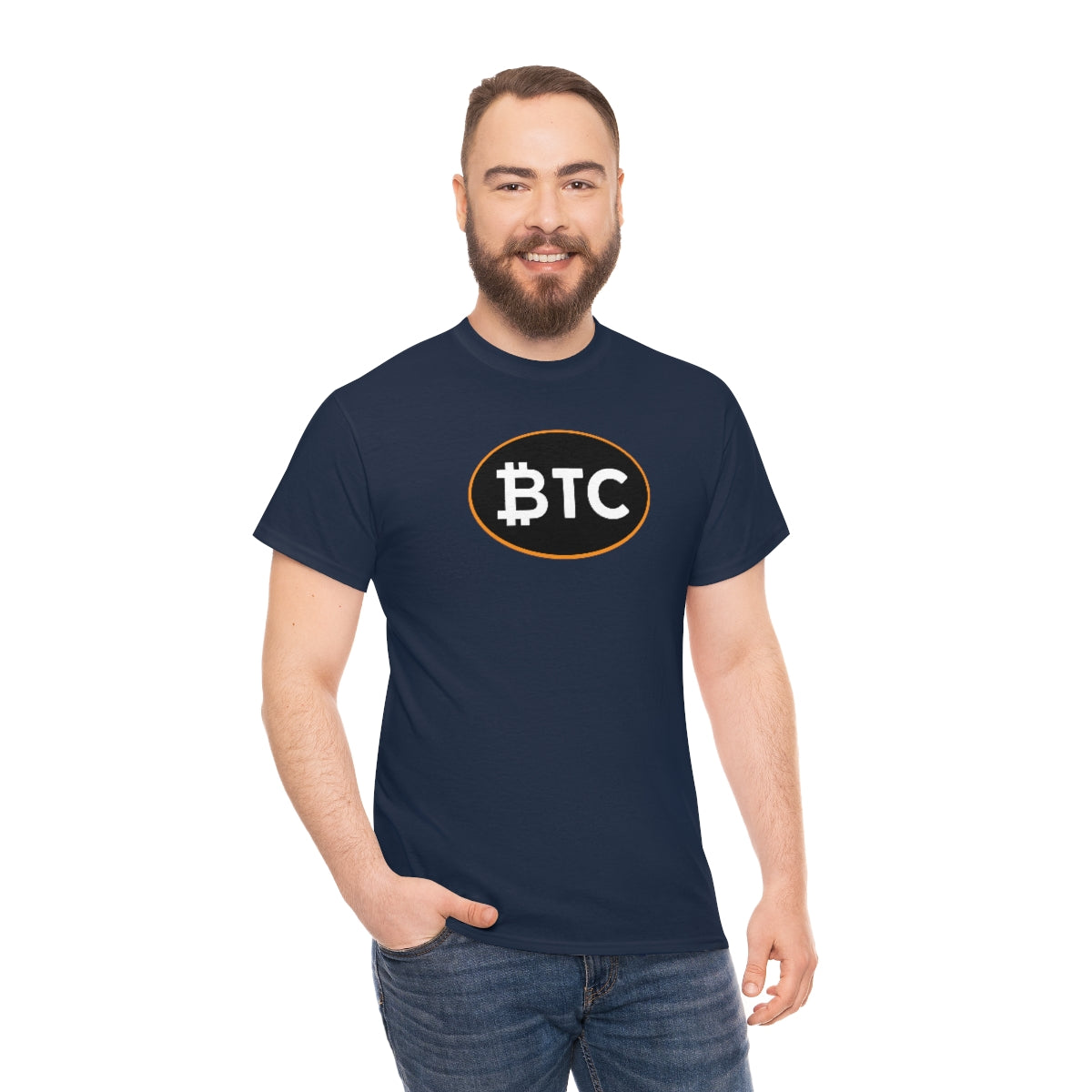 BTC Oval #4 Cotton T-Shirt, Blackout Version