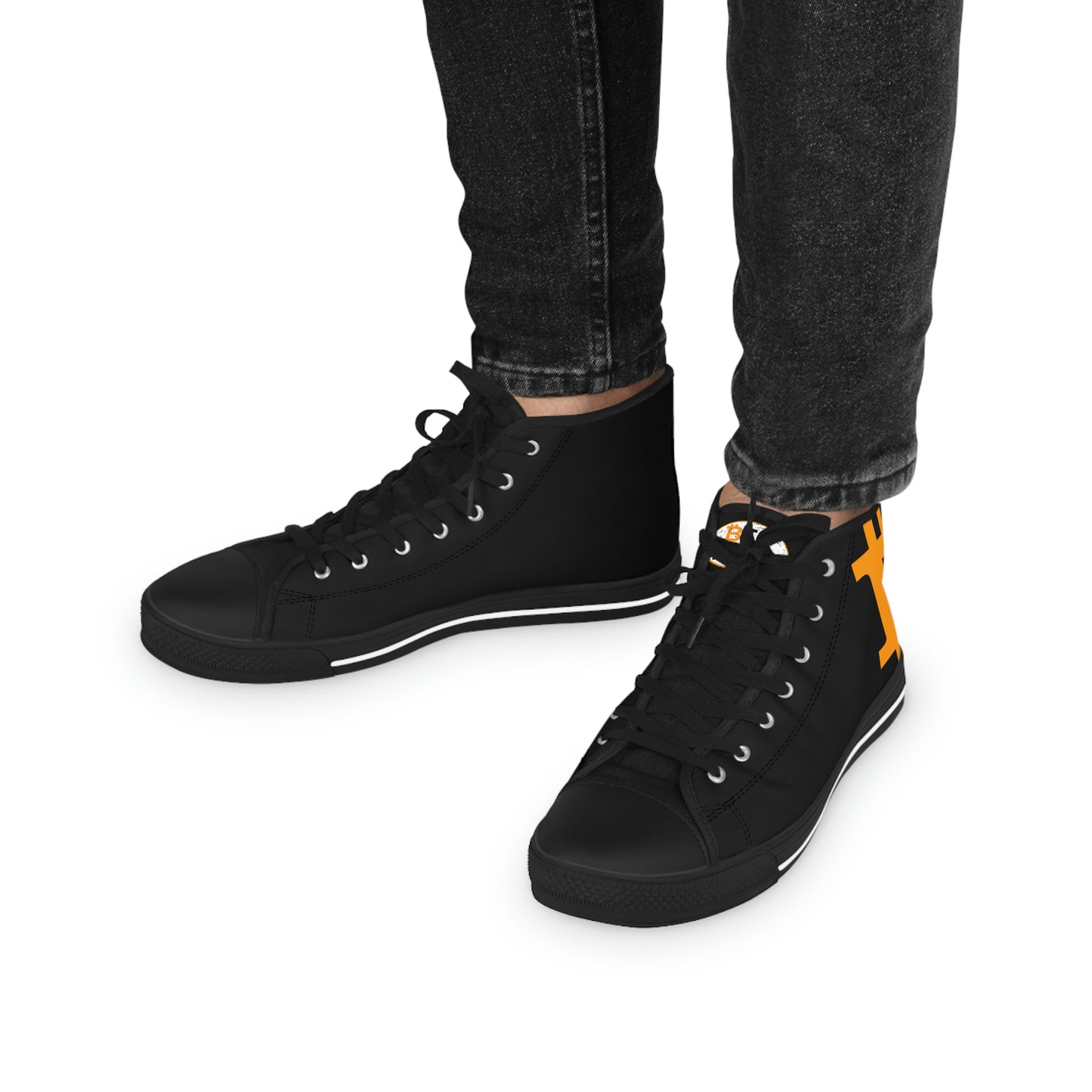 Bitcoin Men's High Top Sneakers, BTC3