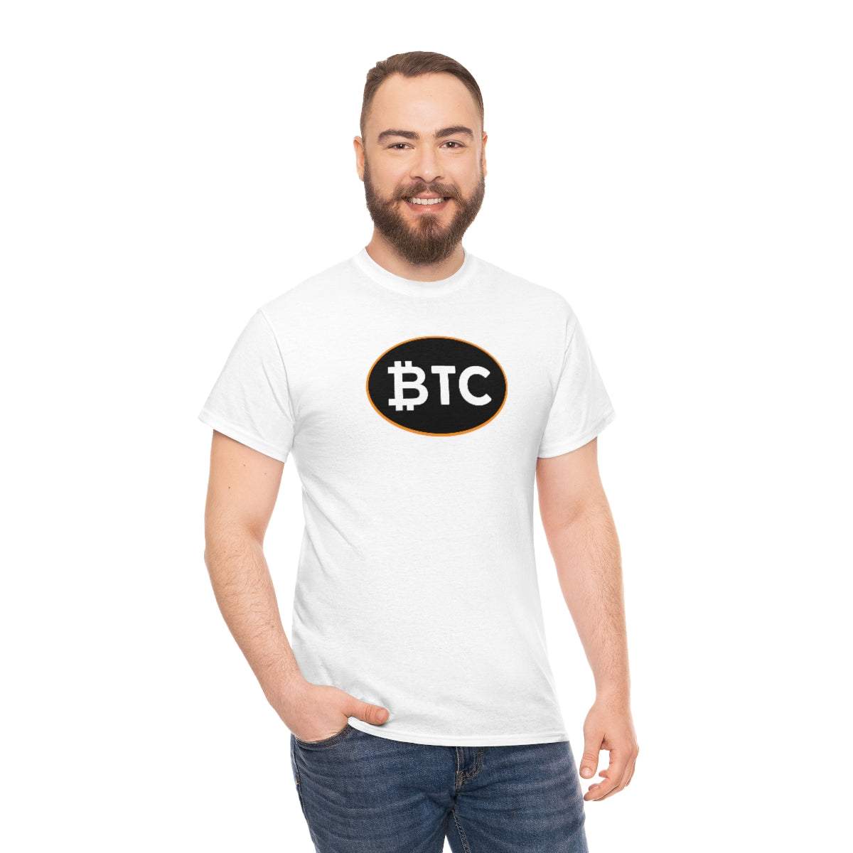 BTC Oval #4 Cotton T-Shirt, Blackout Version