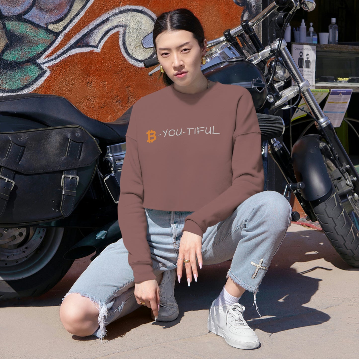 B-You-Tiful Women's Cropped Sweatshirt