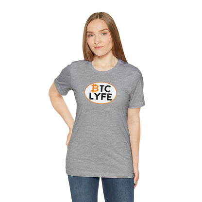 Bitcoin LYFE (Oval) Short Sleeve T-Shirt