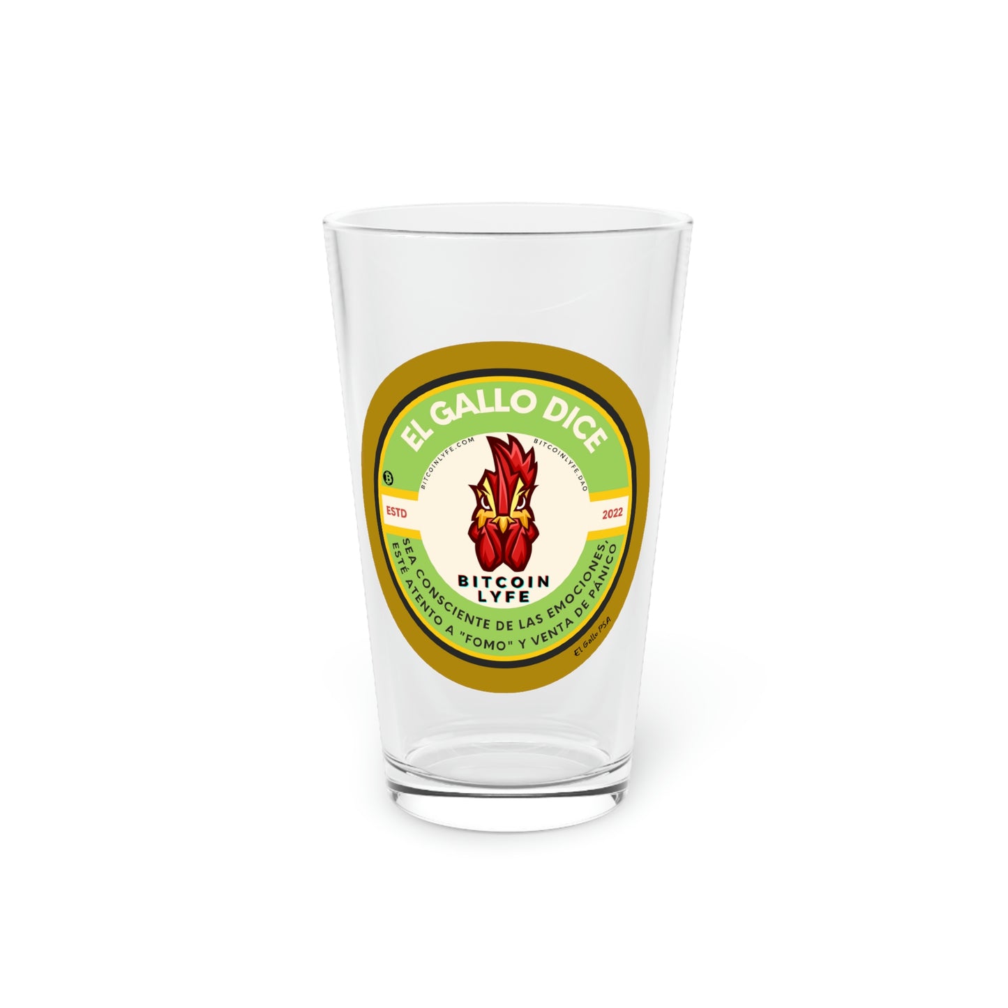 El Gallo PSA Pint Glass, Emociones