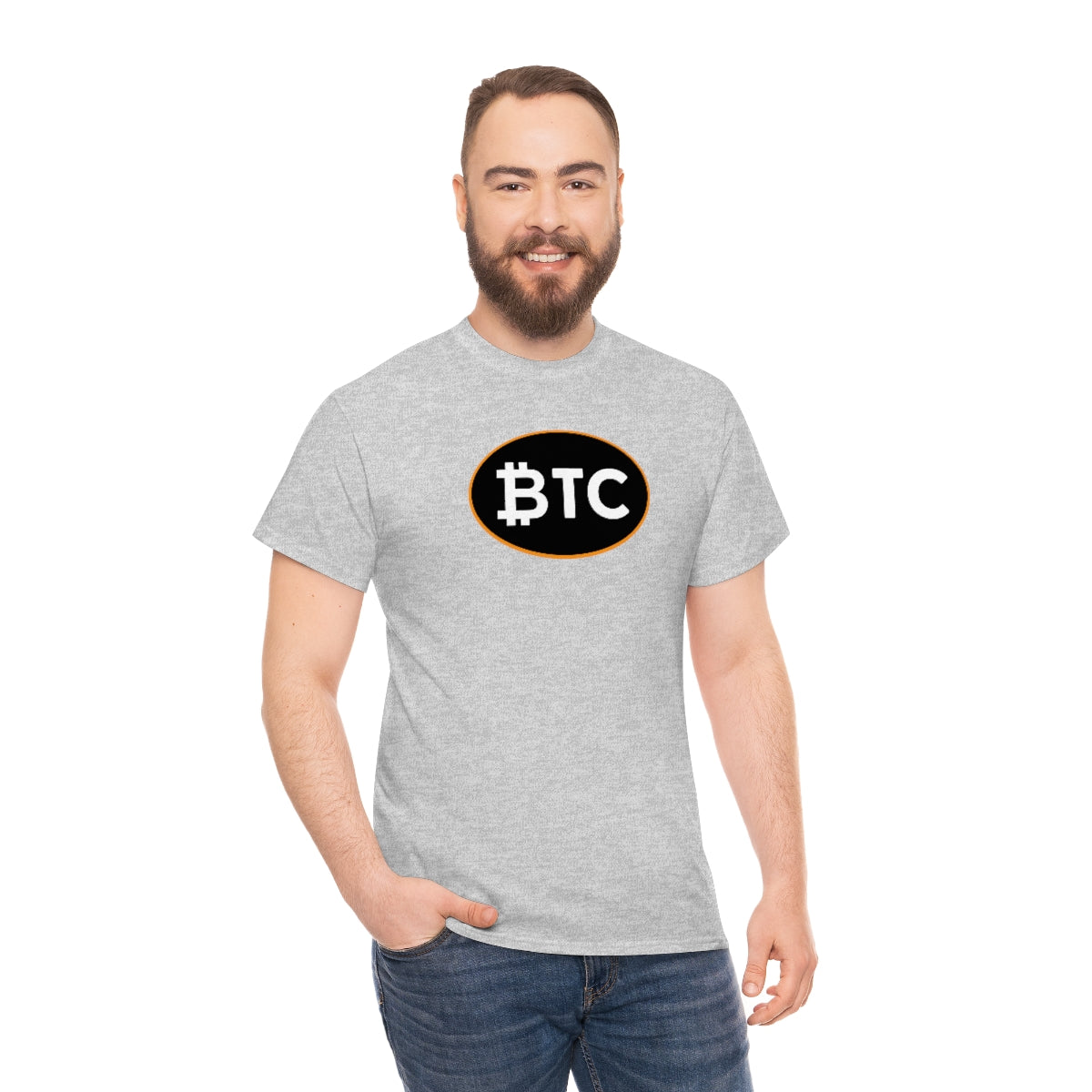 BTC Oval #4 Cotton T-Shirt, Blackout Version