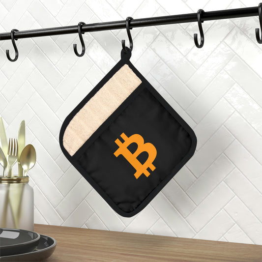 Bitcoin Pot Holder with Pocket, BTC3