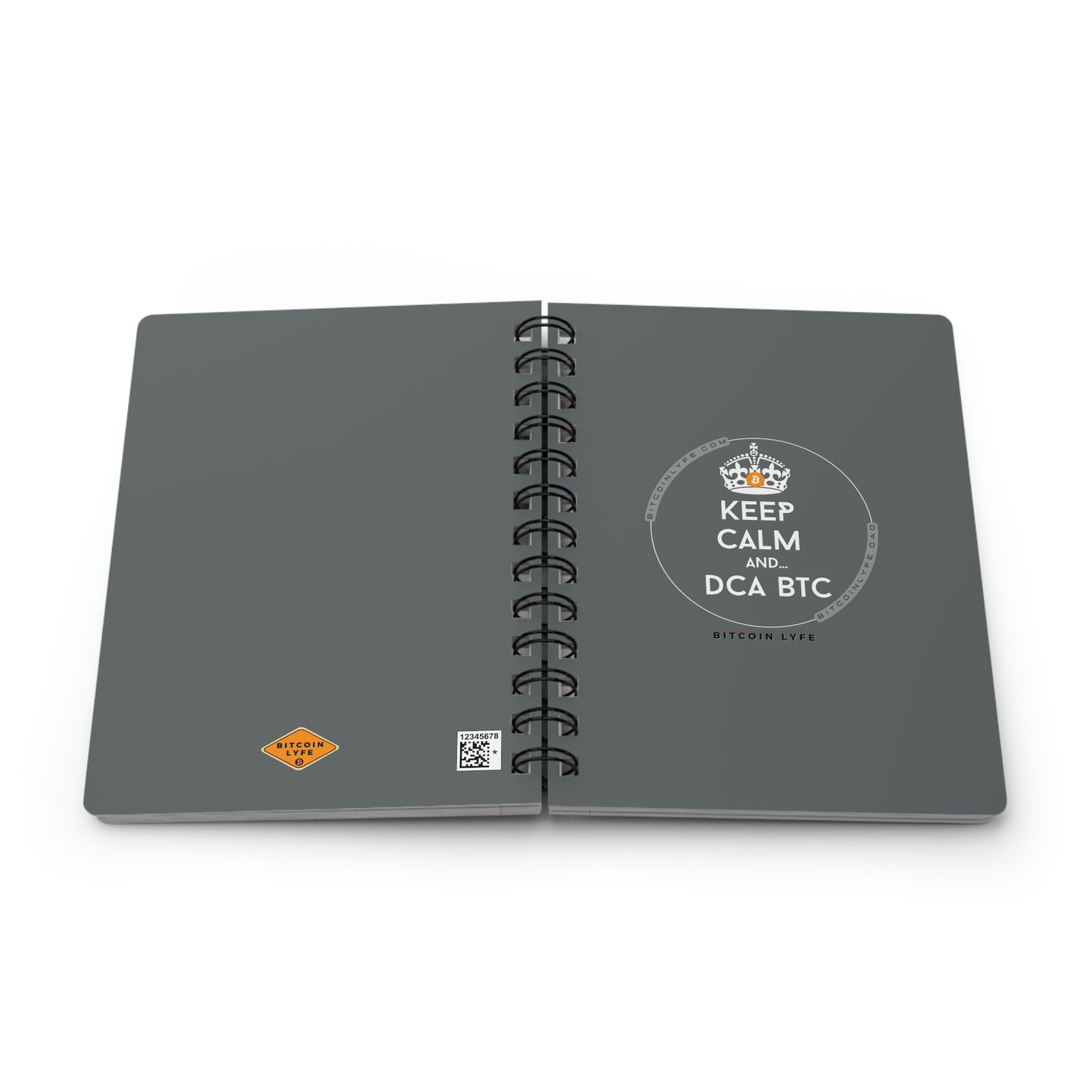 Keep Calm and DCA BTC Spiral Bound Journal