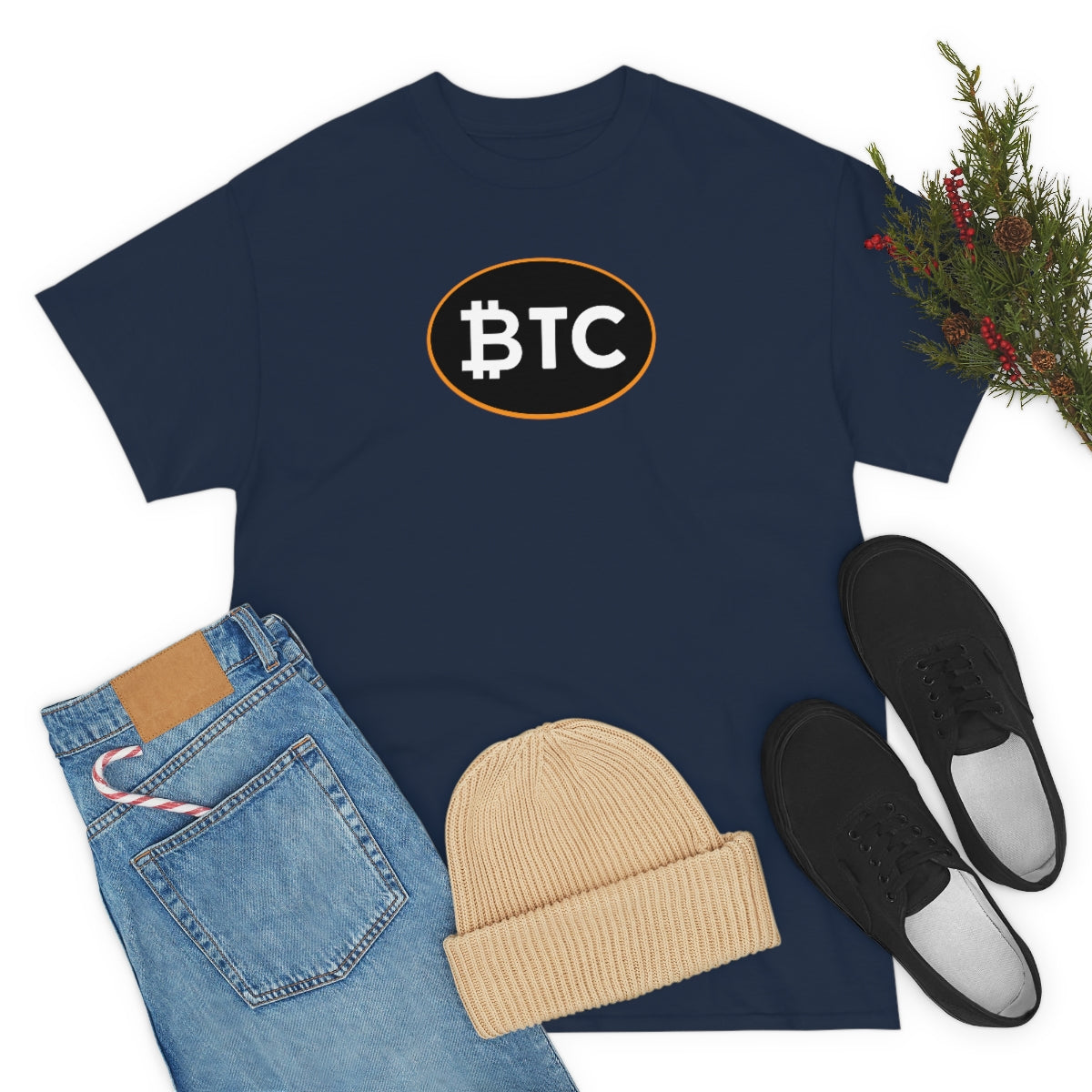 BTC Oval #4 Cotton T-Shirt, Blackout Version