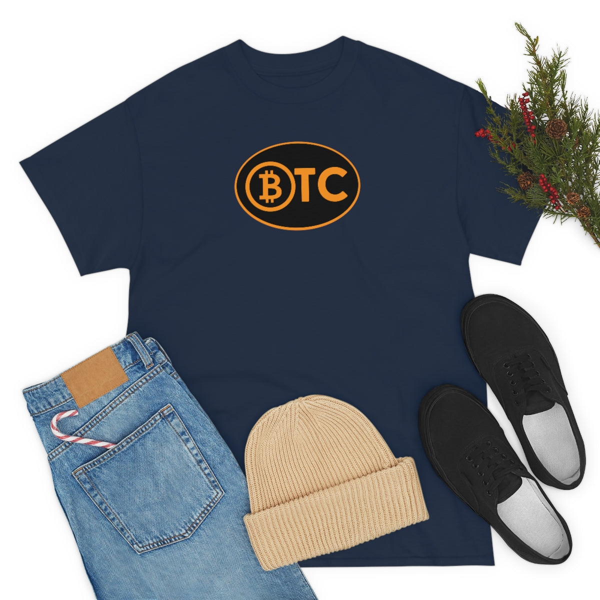 BTC Oval #5 Cotton T-Shirt, Blackout Version