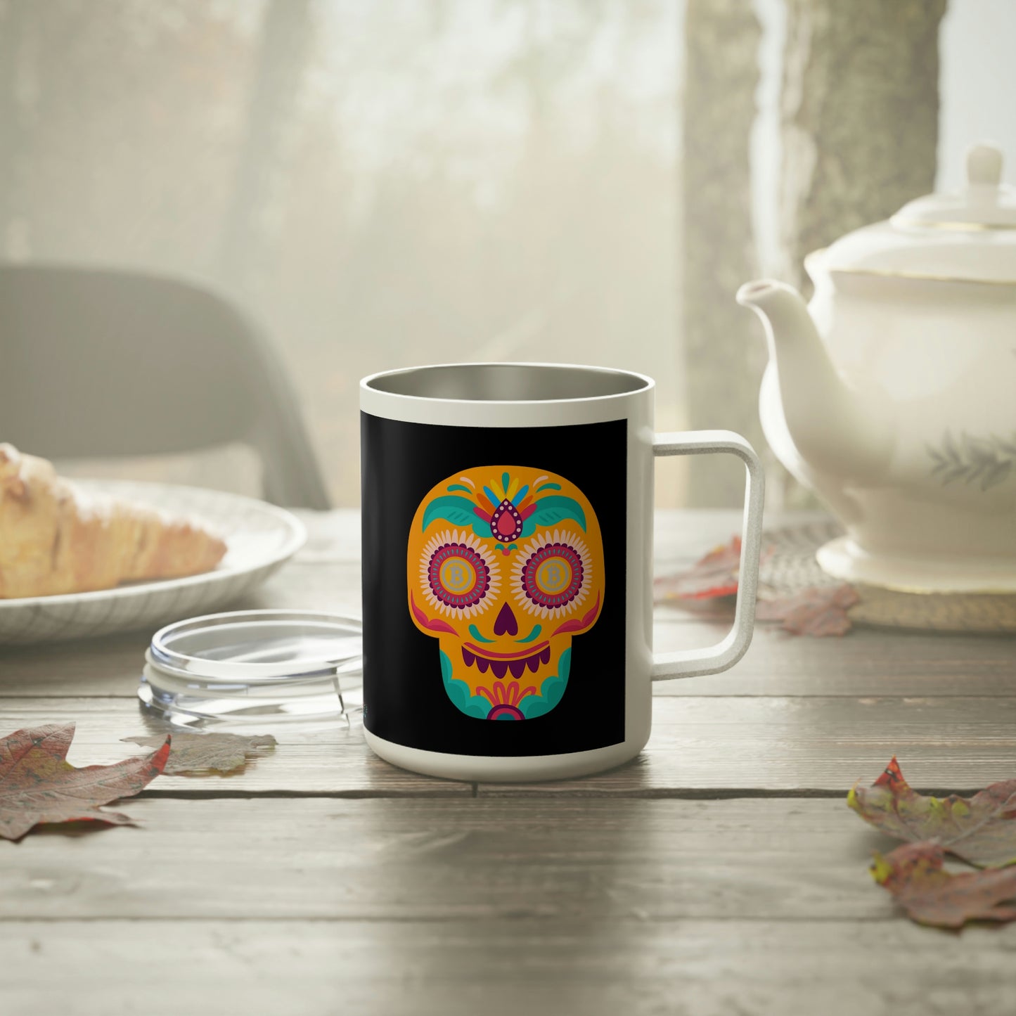 Día de los Muertos BTC 10oz Insulated Coffee Mug, Diecisiete