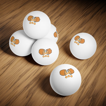 Orange Pill Ping Pong Balls, 6 pcs