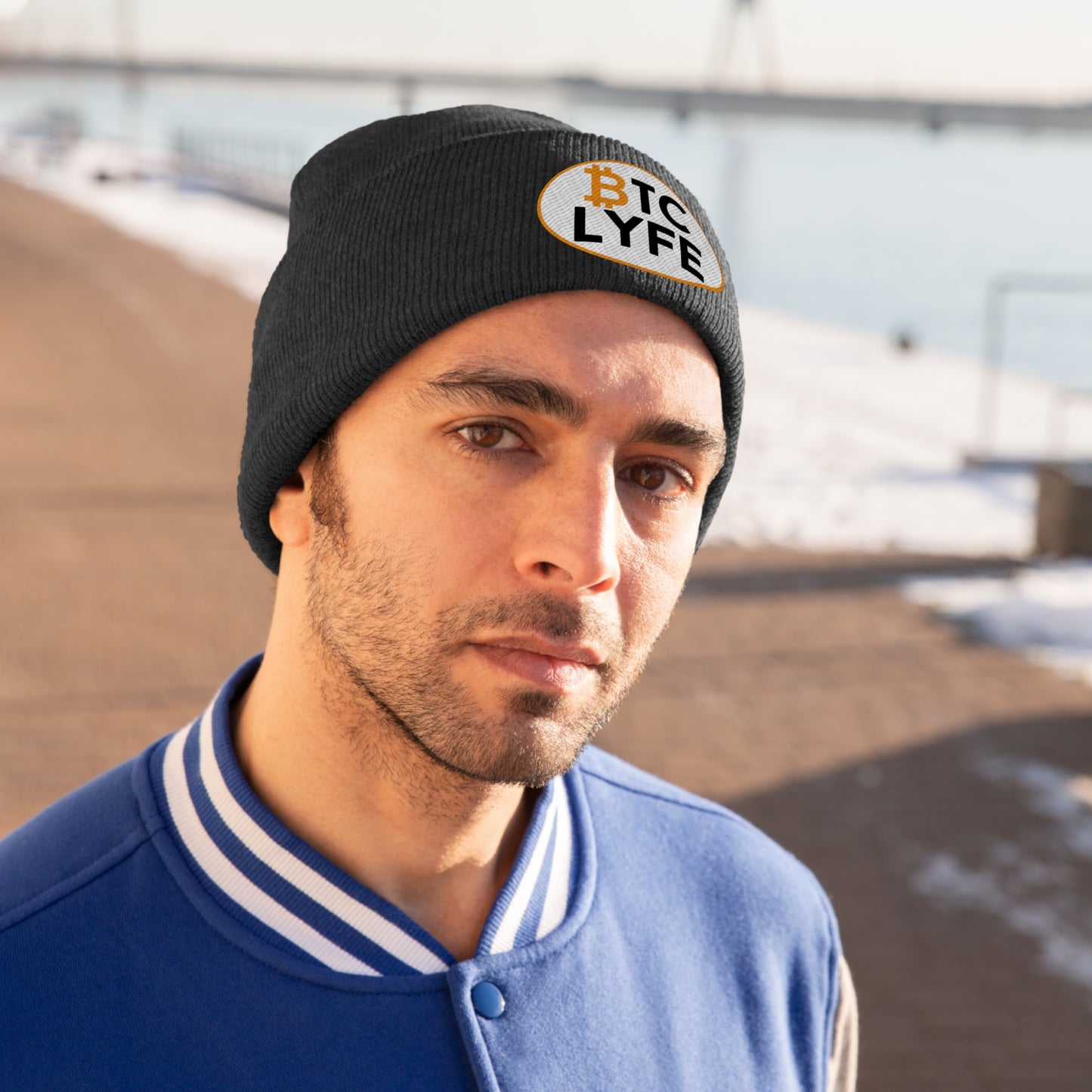 Bitcoin LYFE (Oval) Knit Beanie