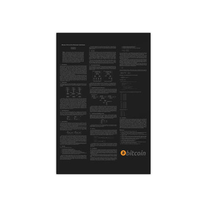 Bitcoin White Paper Satin Poster (300gsm), White Text on Black