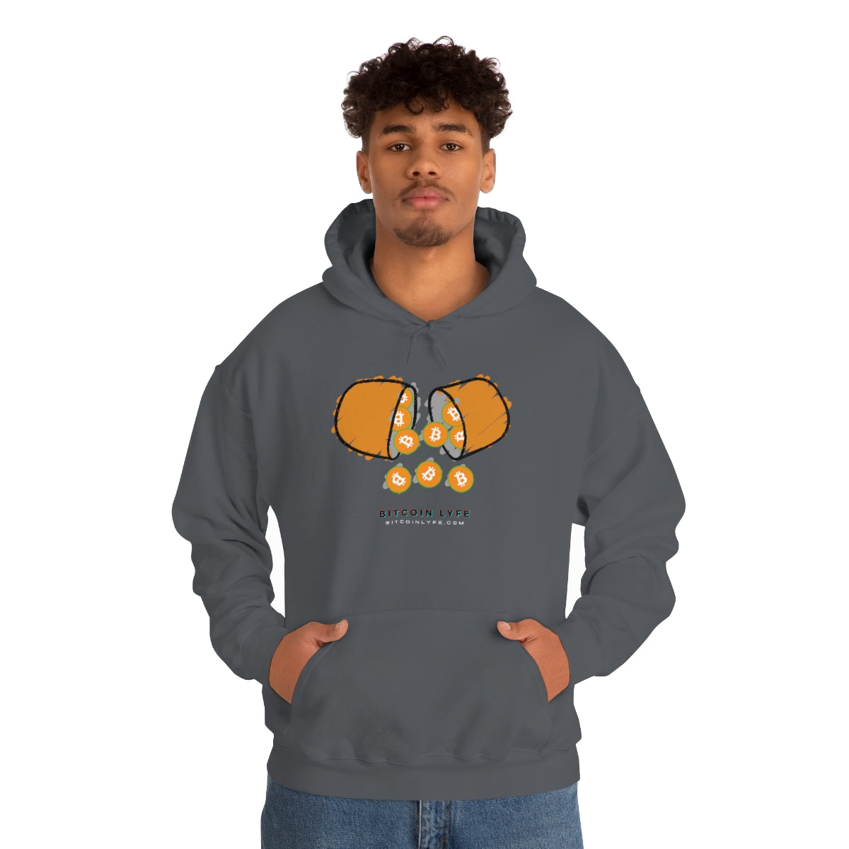 Bitcoin LYFE Orange Pill Hooded Sweatshirt