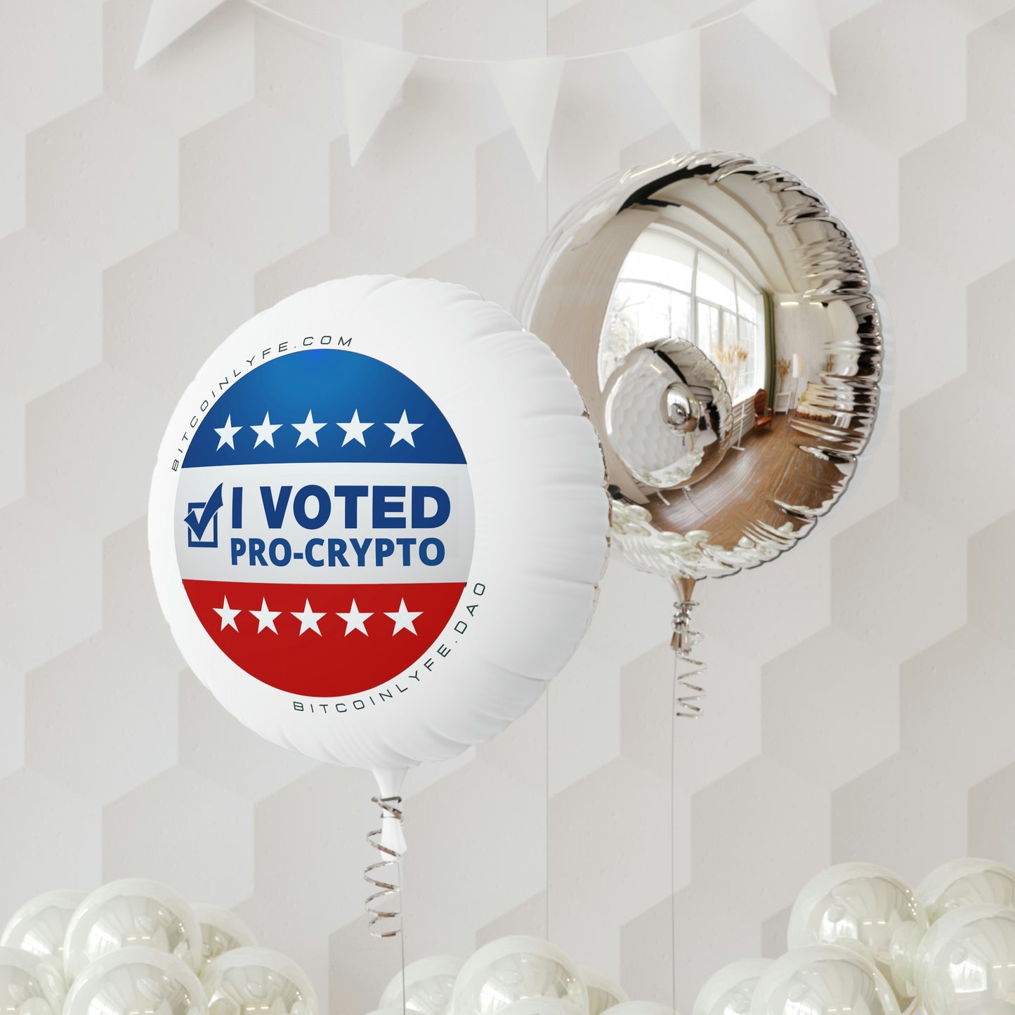 I Voted Pro-Crypto Mylar Helium Balloon, 22"