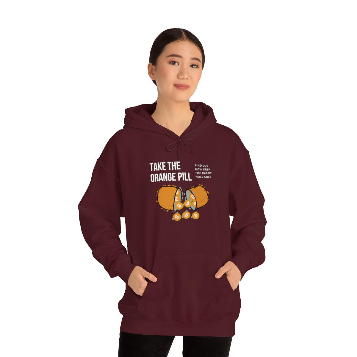 Rabbit Hole Orange Pill Hooded Sweatshirt